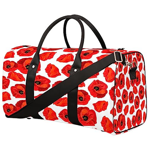 Mohnblumen-Muster Reisetasche, Weekender Taschen für Frauen Reisen, Turnbeutel, Handgepäck Taschen für Flugzeuge, Duffle Bag für Männer Reisen, Weekender Tasche, Reise Duffle Bag, Mohnblumen-Muster, von Tavisto