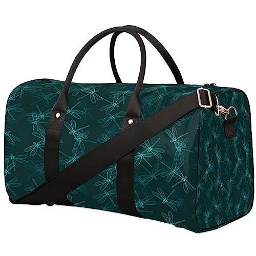 Mystic Dragonfly Reisetasche, Weekender Taschen f黵 Frauen Reisen, Turnbeutel, Handgep鋍k Taschen f黵 Flugzeuge, Duffle Bag f黵 M鋘ner Reisen, Weekender Tasche, Mystische Libelle von Tavisto