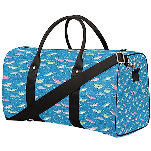 Narwhal Reisetasche, Weekender Taschen f黵 Frauen Reisen, Turnbeutel, Handgep鋍ktaschen f黵 Flugzeuge, Duffle Bag f黵 M鋘ner Reisen, Weekender Bag, Travel Duffle Bag, Narwal von Tavisto