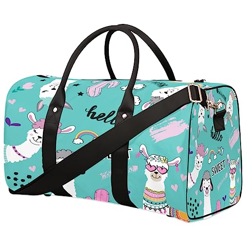 Niedliche lustige Lama-Reisetasche, Wochenendtaschen f黵 Frauen Reisen, Turnbeutel, Handgep鋍ktaschen f黵 Flugzeuge, Duffle Bag f黵 M鋘ner Reisen, Weekender Tasche, Reisetasche, Niedliches lustiges Lama von Tavisto