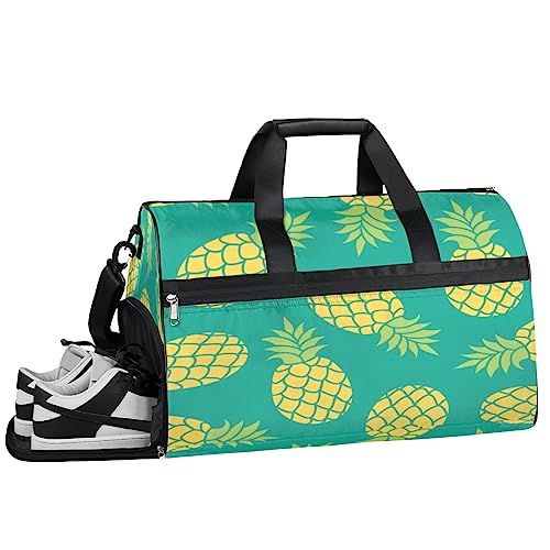 Pretty Jellyfish Turnbeutel, Sport Turnbeutel mit Nassfach & Schuhfach, Turnbeutel für Damen, Turnbeutel für Männer, Workout Tasche, Sporttasche, Weekender Bag mit Schuhfach, Hübsche tropische Ananas, von Tavisto