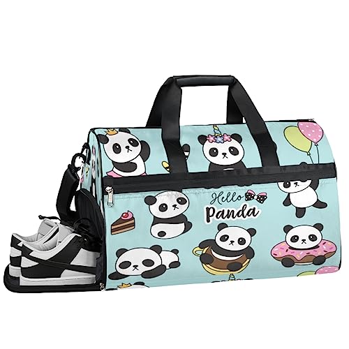 Pretty Jellyfish Turnbeutel, Sport Turnbeutel mit Nassfach & Schuhfach, Turnbeutel für Damen, Turnbeutel für Männer, Workout Tasche, Sporttasche, Weekender Bag mit Schuhfach, Pretty Panda, 19.7*9.9*13 von Tavisto