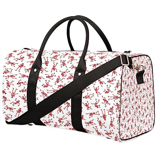 Red Skull Reisetasche, Weekender Taschen für Frauen Reisen, Turnbeutel, Handgepäck Taschen für Flugzeuge, Duffle Bag für Männer Reisen, Weekender Tasche, Roter Totenkopf von Tavisto