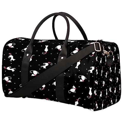 Rosa Schleife Katze Reisetasche, Weekender Taschen für Frauen Reisen, Turnbeutel, Handgepäck Taschen für Flugzeuge, Duffle Bag für Männer Reisen, Weekender Tasche, Rosa Schleife von Tavisto