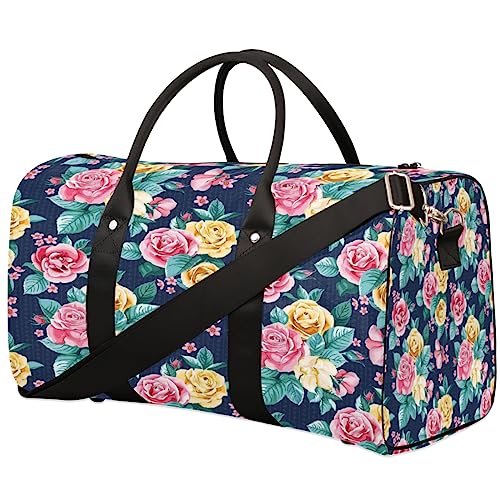 Rose Muster Reisetasche, Weekender Taschen für Frauen Reisen, Turnbeutel, Handgepäck Taschen für Flugzeuge, Duffle Bag für Männer Reisen, Weekender Tasche, Rosenmuster von Tavisto