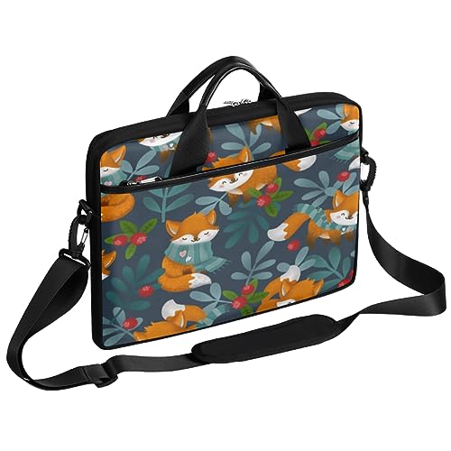 Scarf Fox Laptoptasche 13-15 Zoll Laptoptasche Leichte Computer Aktentasche Messenger Bag für Damen Herren, Schal Fuchs, 15*1*11 Inch von Tavisto