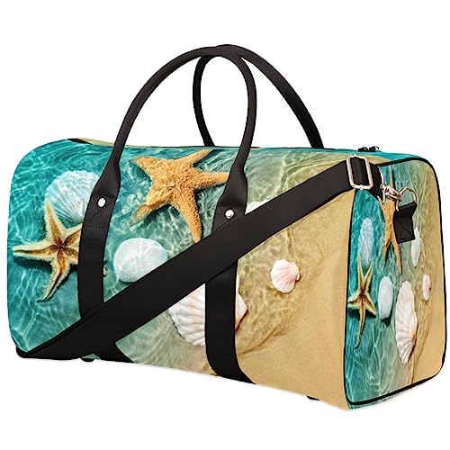 Seestern Muschel Muster Reisetasche, Weekender Taschen für Frauen Reisen, Turnbeutel, Handgepäck Taschen für Flugzeuge, Duffle Bag für Männer Reisen, Weekender Tasche, Seestern Muschel Muster von Tavisto