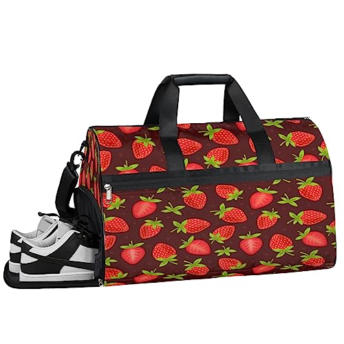 Seestern Seashell Turnbeutel, Sport Turnbeutel mit Nassfach & Schuhfach, Turnbeutel für Damen, Turnbeutel für Männer, Workout Tasche, Sporttasche, Weekender Bag mit Schuhfach, Erdbeerfrucht, von Tavisto