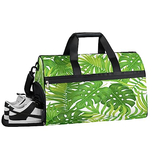 Sommer Schmetterling Blume Turnbeutel Sport Turnbeutel mit Nassfach & Schuhfach Turnbeutel für Damen Turnbeutel für Männer Workout Tasche Sportbeutel Weekender Bag mit Schuhfach, Sommerpalme, von Tavisto