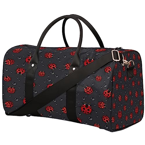 Süße Marienkäfer Reisetasche, Weekender Taschen für Frauen Reisen, Turnbeutel, Handgepäck Taschen für Flugzeuge, Duffle Bag für Männer Reisen, Weekender Tasche, Süße Marienkäfer von Tavisto