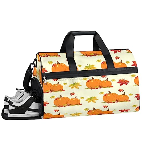 Sunrise Eiffelturm Turnbeutel Sport Turnbeutel mit Nassfach & Schuhfach Turnbeutel für Damen Turnbeutel Herren Workout Tasche Sportbeutel Weekender Bag mit Schuhfach, Thanksgiving Kürbis, 19.7*9.9*13 von Tavisto