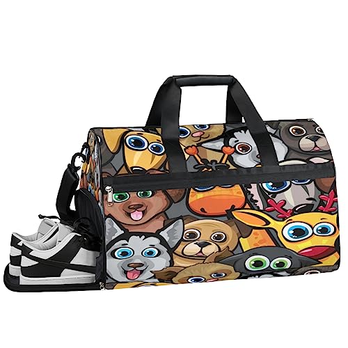 Tavisto Cartoon Animals Ultimate Waterproof Duffle Bag for Women - Stylish, Spacious, and Versatile Travel & Gym Companion, Cartoon-Tiere, 19.7*9.9*13inch von Tavisto