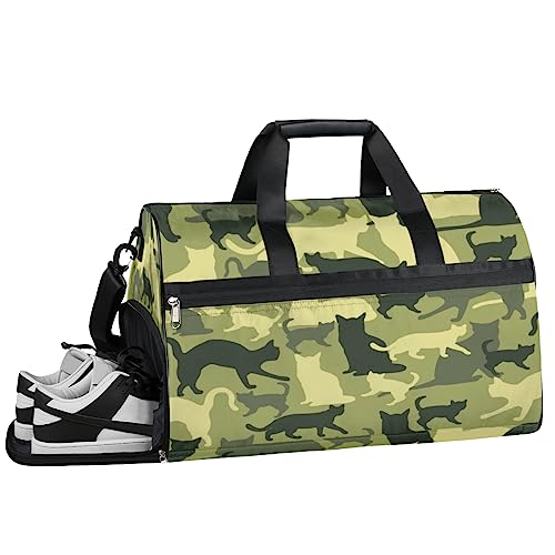 Tavisto Cat Camouflage Ultimate Waterproof Duffle Bag for Women - Stylish, Spacious, and Versatile Travel & Gym Companion, Katze Camouflage, 19.7*9.9*13inch von Tavisto