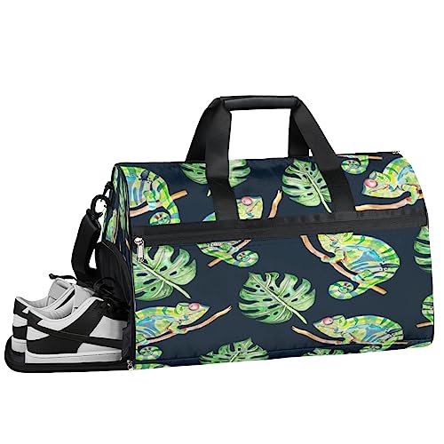Tavisto Chameleon Leaf Branch Ultimate Waterproof Duffle Bag for Women - Stylish, Spacious, and Versatile Travel & Gym Companion, Chamäleon-Blatt-Zweig, 19.7*9.9*13inch von Tavisto