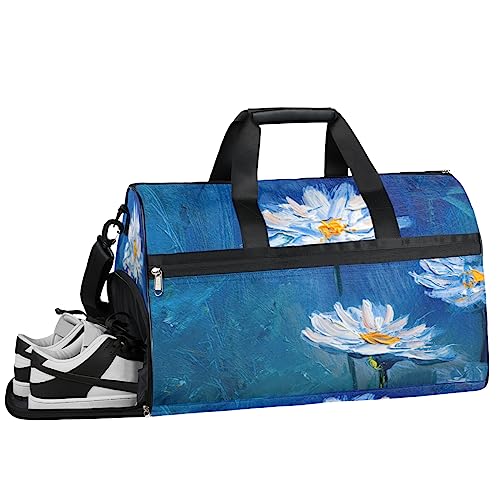 Tavisto Daisy Oil Painting Ultimate Waterproof Duffle Bag for Women - Stylish, Spacious, and Versatile Travel & Gym Companion, Gänseblümchen Ölgemälde, 19.7*9.9*13inch von Tavisto