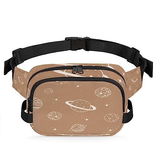 Tavisto Space Brown Background Durable Waterproof Fanny Pack with Double Zipper Closure - Organize Your Essentials with Ease - Lightweight and Comfortable for Men and Women, Mehrfarbig von Tavisto