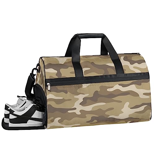 Wasserfarbe Camouflage Turnbeutel, Sport Turnbeutel mit Nassfach & Schuhfach, Turnbeutel für Damen, Turnbeutel für Männer, Workout-Tasche, Sporttasche, Weekender Tasche mit Schuhfach, Aquarell von Tavisto