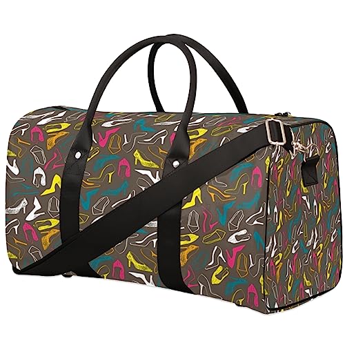 Wasserfarbe High Heeled Schuhe Reisetasche, Weekender Taschen für Frauen Reisen, Turnbeutel, Handgepäck Taschen für Flugzeuge, Duffle Bag für Männer Reisen, Weekender Tasche, Reise Duffle Bag, von Tavisto