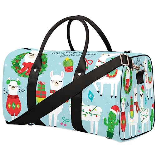 Weihnachten Llama Reisetasche, Weekender Taschen für Frauen Reisen, Turnbeutel, Handgepäck Taschen für Flugzeuge, Duffle Bag für Männer Reisen, Weekender Tasche, Weihnachts-Lama von Tavisto