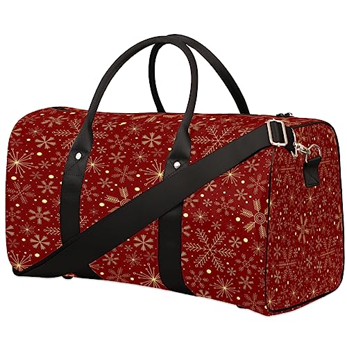 Weihnachten Schneeflocke Muster Reisetasche, Weekender Taschen für Frauen Reisen, Turnbeutel, Handgepäck Taschen für Flugzeuge, Duffle Bag für Männer Reisen, Weekender Tasch von Tavisto