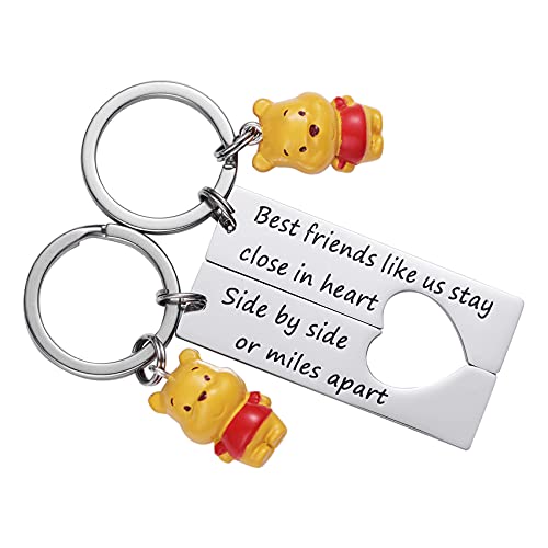 Tawdull Winnie the Pooh Schlüsselanhänger Freundschaftsgeschenke Teenager Mädchen Geschenk Pooh Bear Schlüsselanhänger 2, Medium von Tawdull