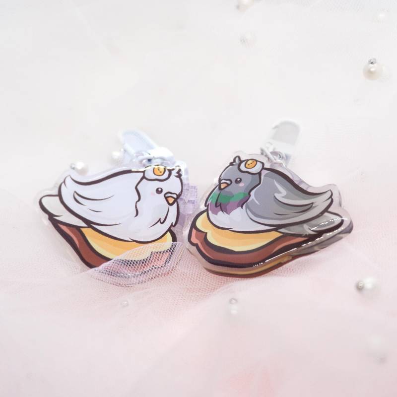 Cute Kawaii Frühstücks Tauben Keychain Charm | Toast Ei Taube Egg White Pigeon Breakfast Schlüsselanhänger Bird Vogel Cute Kawaii Frühstücks Tauben Keychain Charm | Toast Ei Taube Egg White Pigeon Breakfast Schlüsselanhänger Bird Vogel von Tawwyteatime