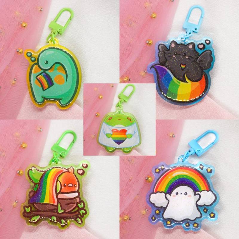 Cute Kawaii Pride Month Lgtbqia+ Schlüsselanhänger | Frosch Frog Froggie Dino Ghost Rainbow Neko Cat Flag Lovebird Charm Keychain Cute Kawaii Pride Month Lgtbqia+ Schlüsselanhänger | Frosch Frog Froggie Dino Ghost Rainbow Neko Cat Flag Lovebird Charm Keychain von Tawwyteatime
