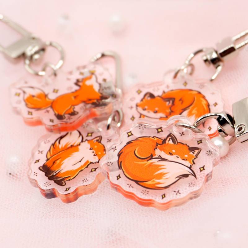 Kawaii 1x Random Mini Fox Acrylic Schlüsselanhänger Charm Kawaii 1x Random Mini Fox Acrylic Schlüsselanhänger Charm von Tawwyteatime