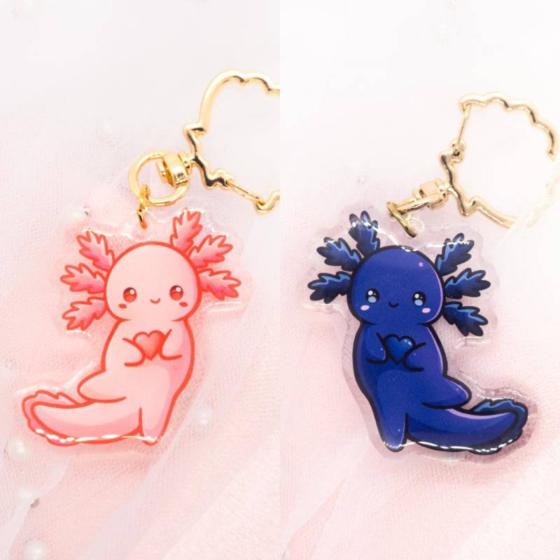 Kawaii Axolotl Schlüsselanhänger | Axolotls Lurch Amphibien Cute Keyring Animal Keychain Tier Keycharm Kawaii Axolotl Schlüsselanhänger | Axolotls Lurch Amphibien Cute Keyring Animal Keychain Tier Keycharm von Tawwyteatime