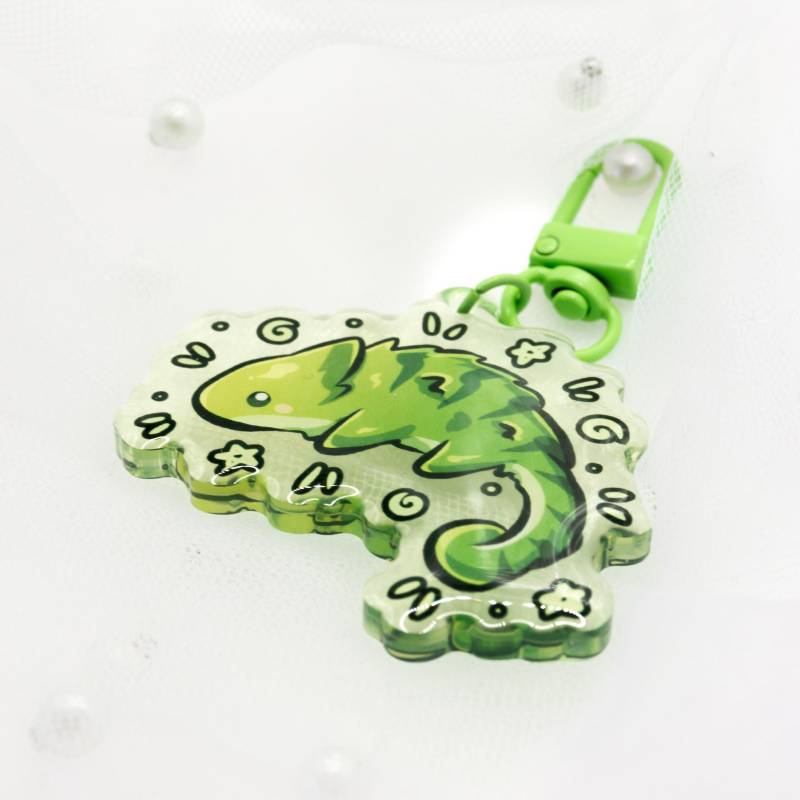 Kawaii Chamäleon Schlüsselanhänger | Cute Keyring Tier Keychain Keycharm von Tawwyteatime