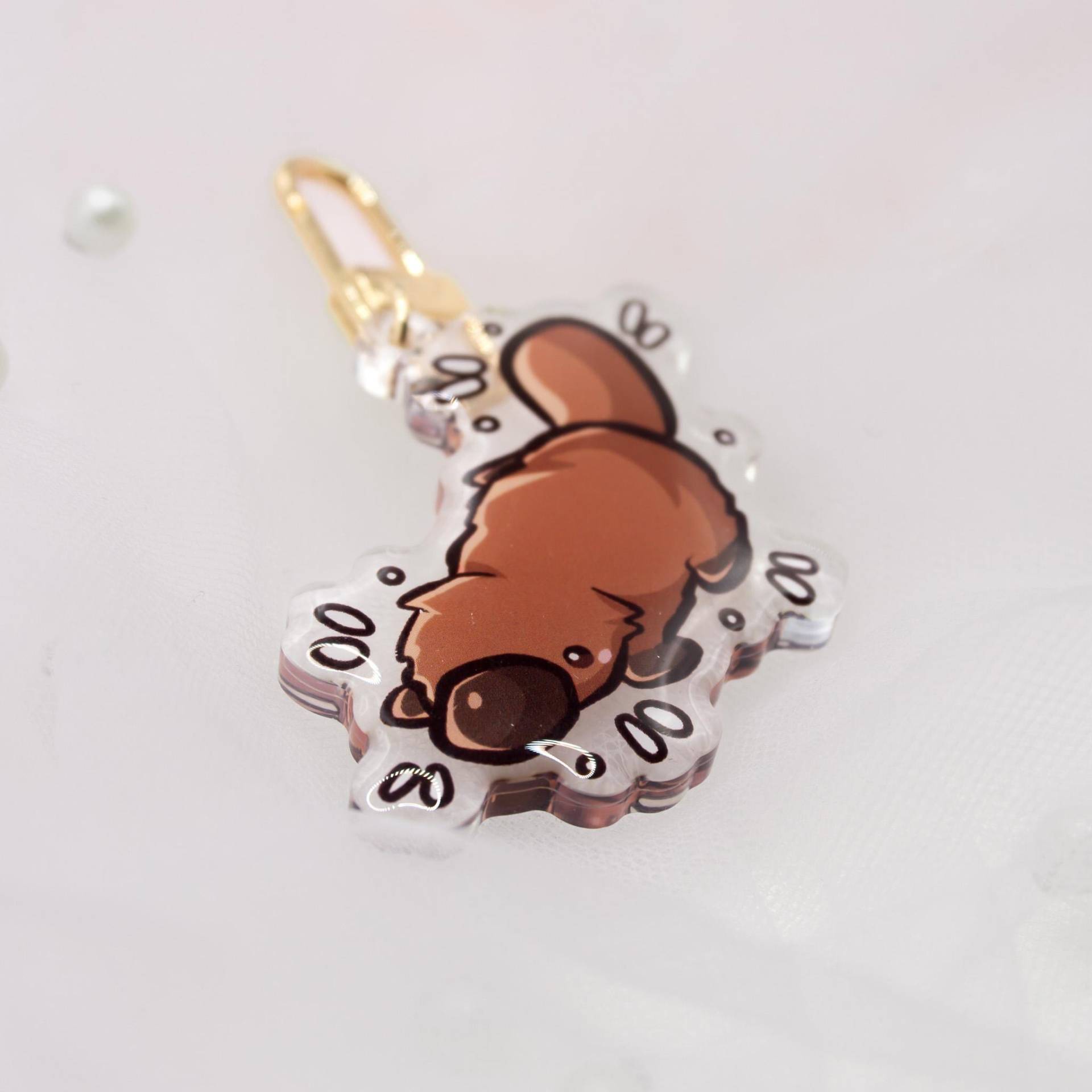Kawaii Schnabeltier Schlüsselanhänger | Platypus Cute Keyring Tier Keychain Keycharm von Tawwyteatime