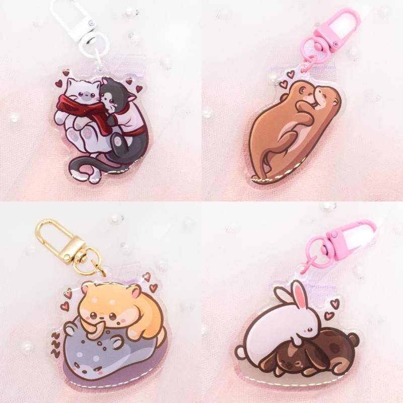 Kawaii Valentines Schlüsselanhänger | Valentinstag Couple Acryl Keycharm Charm Keychain Cat Bunny Otter Hamster Kawaii Valentines Schlüsselanhänger | Valentinstag Couple Acryl Keycharm Charm Keychain Cat Bunny Otter Hamster von Tawwyteatime