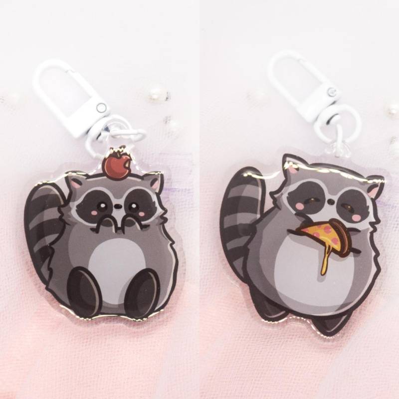 Kawaii Waschbär Mit Apfel Oder Pizza Schlüsselanhänger | Racoon Müll Food Racoonies Cute Keyring Tier Keychain Keycharm Kawaii Waschbär Mit Apfel Oder Pizza Schlüsselanhänger | Racoon Müll Food Racoonies Cute Keyring Tier Keychain Keycharm von Tawwyteatime