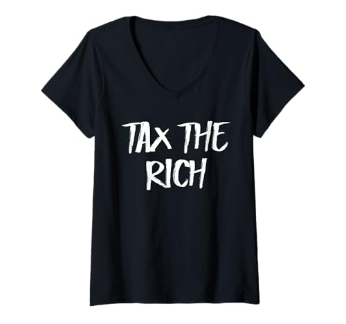 Damen Tax The Rich T-Shirt mit V-Ausschnitt von Tax The Rich Wear