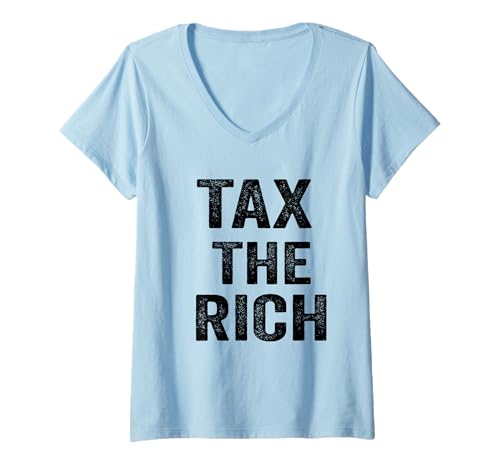 Damen Lustiger Vintage-Tax The Rich Damen Herren T-Shirt mit V-Ausschnitt Damen Lustiger Vintage-Tax The Rich Damen Herren T-Shirt mit V-Ausschnitt von Tax the Rich