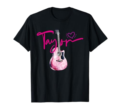 Taylor Vorname Ich liebe Taylor Girl Süße Gitarre T-Shirt von Taylor Vorname Ich liebe Taylor Girl Süße Gitarre