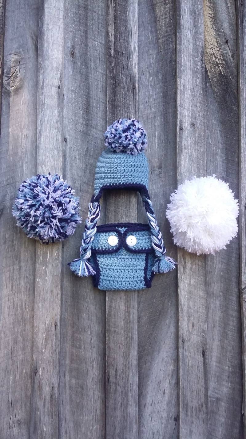 Hellblau, Marineblau Und Weiß Tennessee Titans Inspiriert Häkeln Hut Windel Abdeckung Set von TaylorBugCrafts