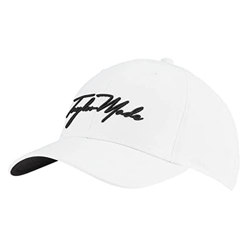 TaylorMade Herren Script Seeker Golf Cap Baseballkappe, Weiß, Einheitsgröße von TaylorMade