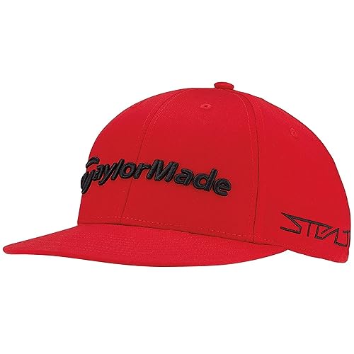 TaylorMade Herren Tour Flatbill Golfkappe Baseballkappe, rot, Einheitsgröße von TaylorMade