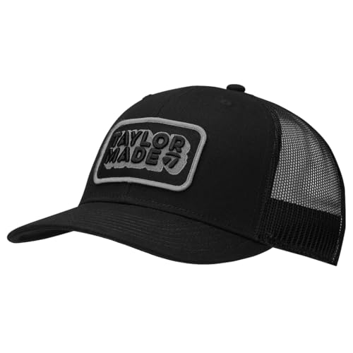 TaylorMade Unisex Lifestyle Retro Trucker Cap 2024 Verschluss, Black, One Size von TaylorMade