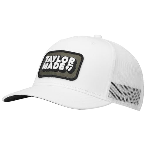 TaylorMade Unisex Lifestyle Retro Trucker Cap 2024 Verschluss, White, One Size von TaylorMade