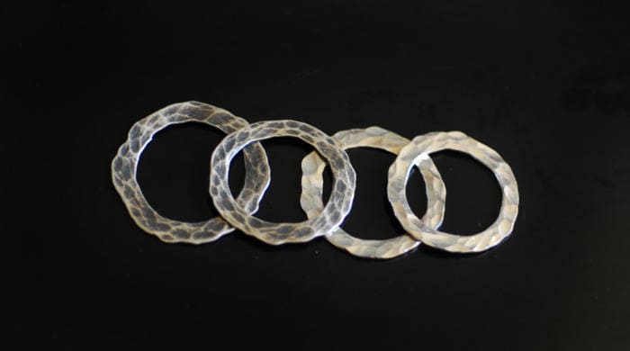 Breites Stapelring Set Aus Sterling Silber Strukturierte Ripple Bänder von TaylorsEclectic