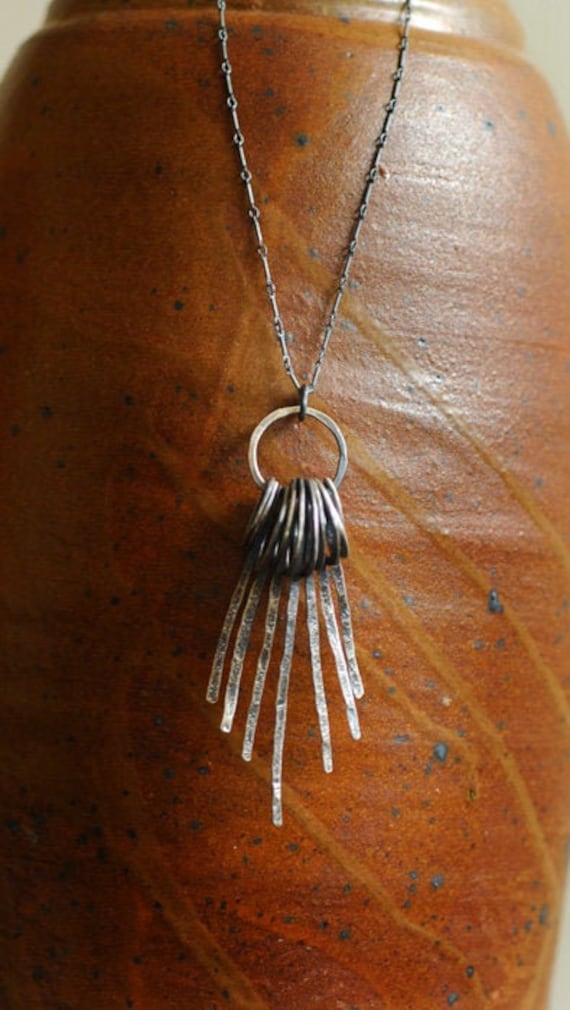 Lange Oxidierte Sterling Silber Statement Kette Extralanges Schmuckstück von TaylorsEclectic