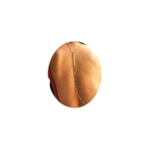 Perlen-Rücken-Halskette für rückenfreies Kleid, Hochzeit, Brauthintergrund, Halskette, lange Goldkette (Farbe 18) von Taylover