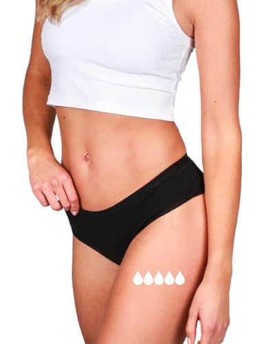 Taynie Classic extra stark Periodenunterwäsche Starke Blutung - Periodenwäsche - Menstruationsunterwäsche - ersetzt 3,5 Tampons, Periodenslip Tragedauer bis 12 Std., waschbar bis 60°C (42, Schwarz) von Taynie