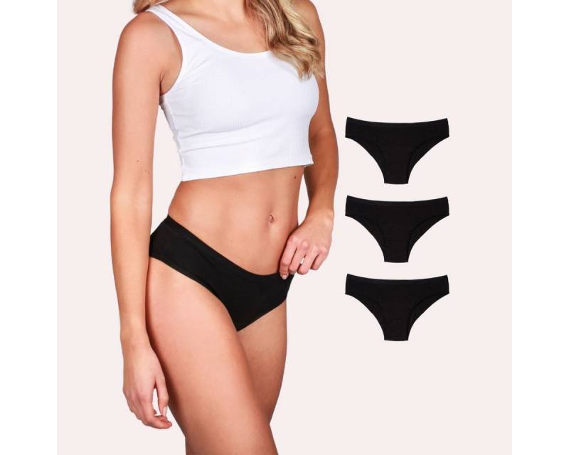 Taynie Periodenslip Classic – bequeme Low Waist Periodenunterwäsche für leichte Tage Damen (Spar-Set, 3-St., 3er-Pack) Komfortabler Slip aus Bio-Baumwolle mit Ultra Dry Technologie - Alltag von Taynie