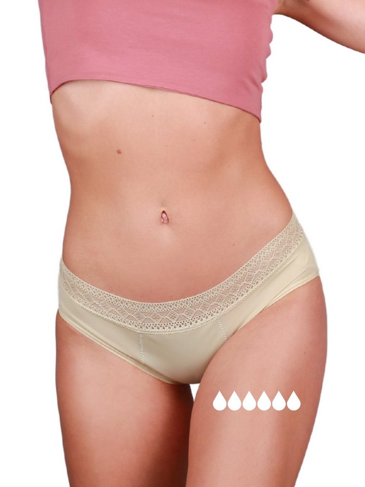 Taynie Periodenslip Paris ultra - Periodenunterwäsche sehr starke Blutung - Damen (1-St., 1er-Pack) Auslaufsichere Periodenunterwäsche / Periodenslip aus Bio Baumwolle von Taynie