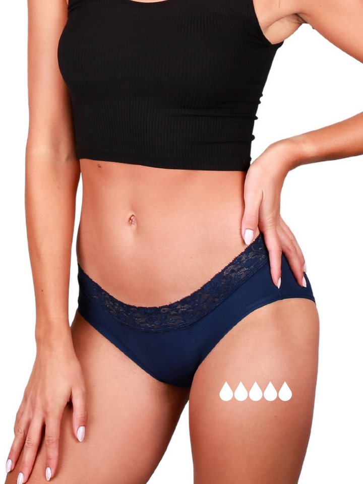 Taynie Periodenslip Queen extra stark - Periodenunterwäsche starke Blutung - Damen (1-St., 1er-Pack) Auslaufsichere Periodenunterwäsche / Periodenslip aus Bio Baumwolle von Taynie