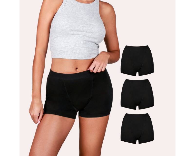 Taynie Periodenslip Shorts ultra - Periodenunterwäsche sehr starke Blutung - Damen (Spar-Set, 3-St., 3er-Pack) Auslaufsichere Periodenunterwäsche / Periodenslip aus Bio Baumwolle von Taynie