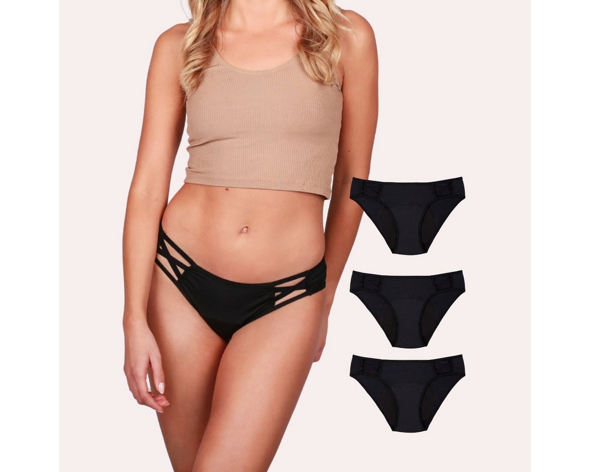 Taynie Periodenslip Woman ultra - Periodenunterwäsche sehr starke Blutung - Damen (Spar-Set, 3-St., 3er-Pack) Auslaufsichere Periodenunterwäsche / Periodenslip aus Bio Baumwolle von Taynie